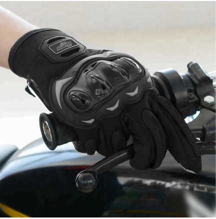 Luvas antiderrapantes pretas para motocicleta tamanho L
