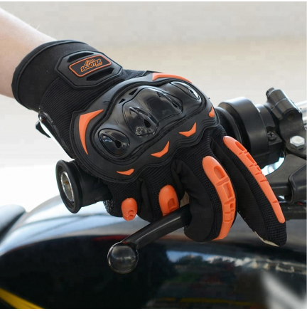 Motocicleta luvas antiderrapantes toque laranja tamanho L